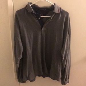 Oversized long sleeve polo